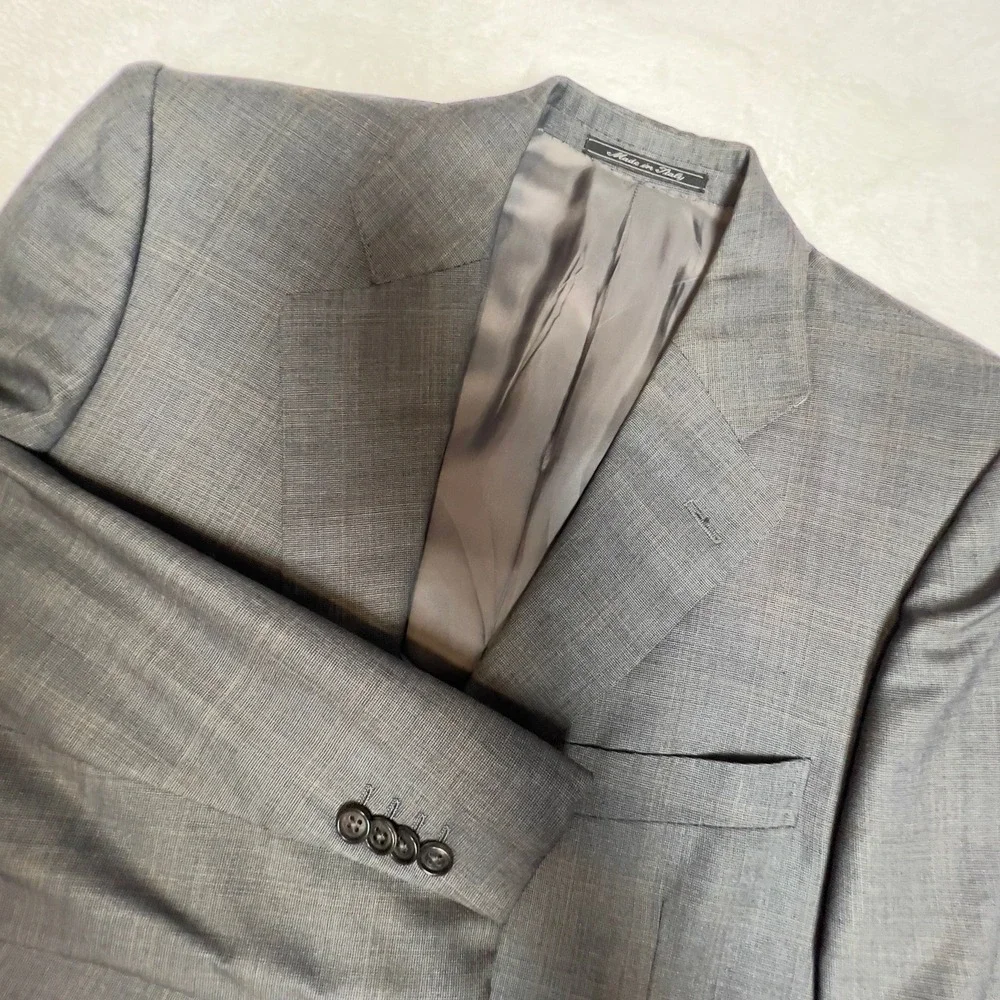 Ermenegildo Zegna Milmil 15 Blazer Mens 40R Gray Wool Saks Fifth Avenue Italy